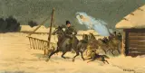 Kajetan Kosiński, Nocna sanna, akwarela, gwasz, papier