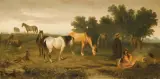 Władysław Dmochowski, Na pastwisku, 1879, olej, płótno