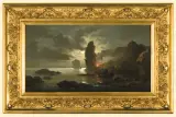 Adam Wiktor Malinowski, Skaliste wybrzeże. Nokturn, 1872, olej, deska