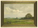 Alfred Broge, Pejzaż letni, olej, płótno