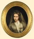 Andrzej Grabowski, Panna młoda. Portret Marii Niemczynowskiej, 1872, olej, tektura