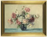 Albert Fiebiger, Bukiet różowo-białych peonii, ok. 1920, olej, płótno