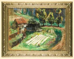 Aleksander Jędrzejewski, Bielenie płótna, 1935, olej, płótno