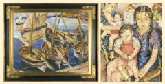 Mela - (Melania Mutermilch) Muter, Łodzie rybackie (dwustronny), 1918-1920, olej, płótno