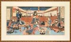 Sadahide Utagawa, KURTYZANY WE WNĘTRZU, ok. 1860, drzeworyt, papier