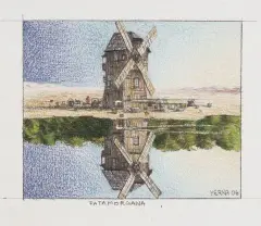 Jacek Yerka, Fatamorgana, 2006, ołówek, kredki barwne, karton