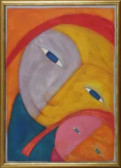 Bogna Czechowska, Macierzyństwo I, 2003, pastel olejny, gwasz, papier