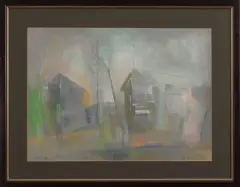 Ryszard Miłek, Domy, 1998, pastel olejny, papier
