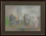 Ryszard Miłek, Domy, 1998, pastel olejny, papier