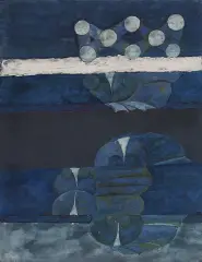 Bez tytułu by Grzegorz Pabel, 1977, akryl, papier naklejony na płytę pilśniową, offered Feb 2007
