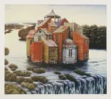 Dom nad wodospadem by Jacek Yerka, giclee, sold Jan 2007