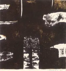 Kompozycja by Jan Tarasin, 1960, litografia barwna, papier, sold Jan 2007