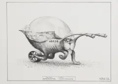 Jacek Yerka, Taczki samopowrotne, 2006, ołówek, papier