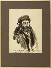 Popiersie Żyda by Józef Charyton, 1966, tusz, pędzel, papier, sold Jan 2007