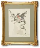 Z cyklu ilustracji do „Boskiej Komedii" by Salvador Dalí, ksylodruk barwny, papier kremowy, sold Jan 2007