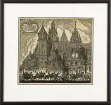 Witold Chomicz, Wjazd królewski na Wawel, przed 1939, drzeworyt, papier kremowy