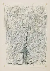 Kompozycja ze strzałką (Feld 8) by Aleksander Kobzdej, 1966, gwasz, ołówek, papier naklejony na karton, sold Jan 2007