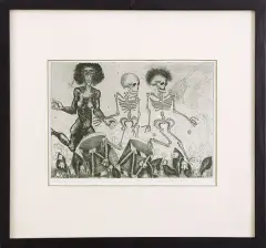 Jerzy Piotrowicz, Zabawa na łące, 1981, akwaforta, papier