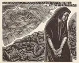 Krystyna Wróblewska, Ilustracja do Ojcze Nasz, 1950, drzeworyt, papier