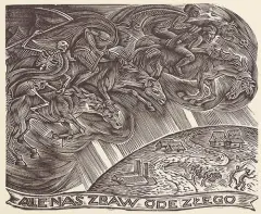 Krystyna Wróblewska, Ilustracja do Ojcze Nasz, 1950, drzeworyt, papier
