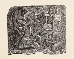 Krystyna Wróblewska, Ilustracja do Ojcze Nasz, 1950, drzeworyt, papier