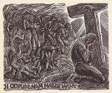 Krystyna Wróblewska, Ilustracja do Ojcze Nasz, 1950, drzeworyt, papier