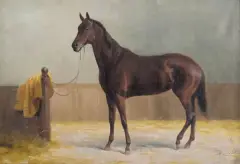 Kazimierz Józef Dunin-Markiewicz, KOŃ W STAJNI, przed 1900, olej, płótno