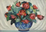 Mieczysław Filipkiewicz, RÓŻE, 1928, olej, tektura