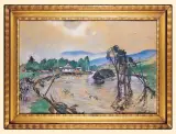Julian Fałat, POWÓDŹ W BYSTREJ, 1916, akwarela, pastel karton