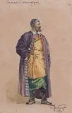 Piotr Borysowicz Lambin, TATAR KAZAŃSKI, 1889, akwarela, gwasz, papier