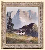 Georg Arnold, PEJZAŻ ALPEJSKI Z DOMKIEM