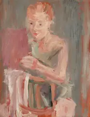 Joachim Weingart, DZIEWCZYNA, olej, sklejka