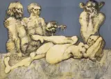 CORPS DE GARDE (STRAŻ PRZYBOCZNA) by Jan Lebensztejn, 1973, litografia barwna, papier, sold Dec 2006