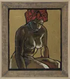Benon Liberski, Akt siedzący, 1968, olej, płótno