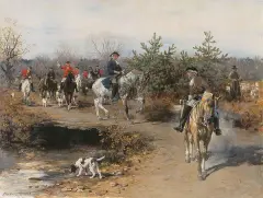Alfred Wierusz-Kowalski, WYJAZD NA POLOWANIE, lata od 1873 do ok.1881, olej, płótno