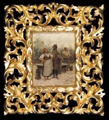 Franz Streitt, SPOTKANIE PRZY STUDNI, ok. 1880, olej, deska