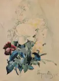 Leon Wyczółkowski, KWIATY, 1926, akwarela, papier