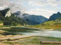 Marceli Harasimowicz, DUNAJEC W PIENINACH, 1911, olej, płótno