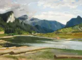 Marceli Harasimowicz, DUNAJEC W PIENINACH, 1911, olej, płótno