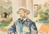 Jacek Malczewski, AUTOPORTRET, 1925, akwarela, papier