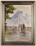 Eugen Carl Wilhelm Retzlaff, ROTTACH-EGERN NAD TEGERNSEE, przed 1939, olej, płótno