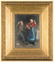 Sigmund Klempner, SCENA RODZAJOWA, 1894, olej, deska