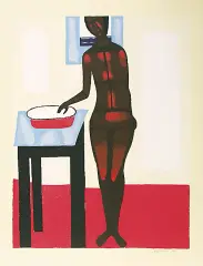 Jerzy Nowosielski, Akt z miednicą, 1999, serigrafia barwna, papier