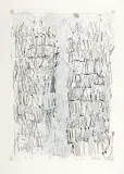 Aleksander Kobzdej, Feld 5, 16 VII 1966, gwasz, ołówek, papier naklejony na karton
