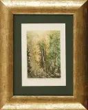 Adam Kwaśny, Pejzaż, 1986, akwaforta barwna, papier kremowy