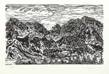 Z Tatr by Czesław Rzepiński, 1965, linoryt, papier kremowy z filigranem, sold Nov 2006