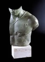 ASKLEPIOS by Igor Mitoraj, 1988, patinated bronze, stone base, sold Nov 2006