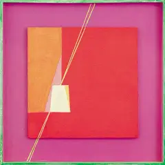 KOMPOZYCJA by Henryk Stażewski, 1980, akryl, płyta pilśniowa, sold Nov 2006