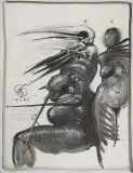 MIŁOŚĆ ZIEMSKA I PIEKIELNA by Franciszek Starowieyski, 1986, olej, płótno, sold Nov 2006