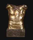 PANCERZ by Igor Mitoraj, 1978, brąz polerowany, podstawa: kamień, sold Nov 2006